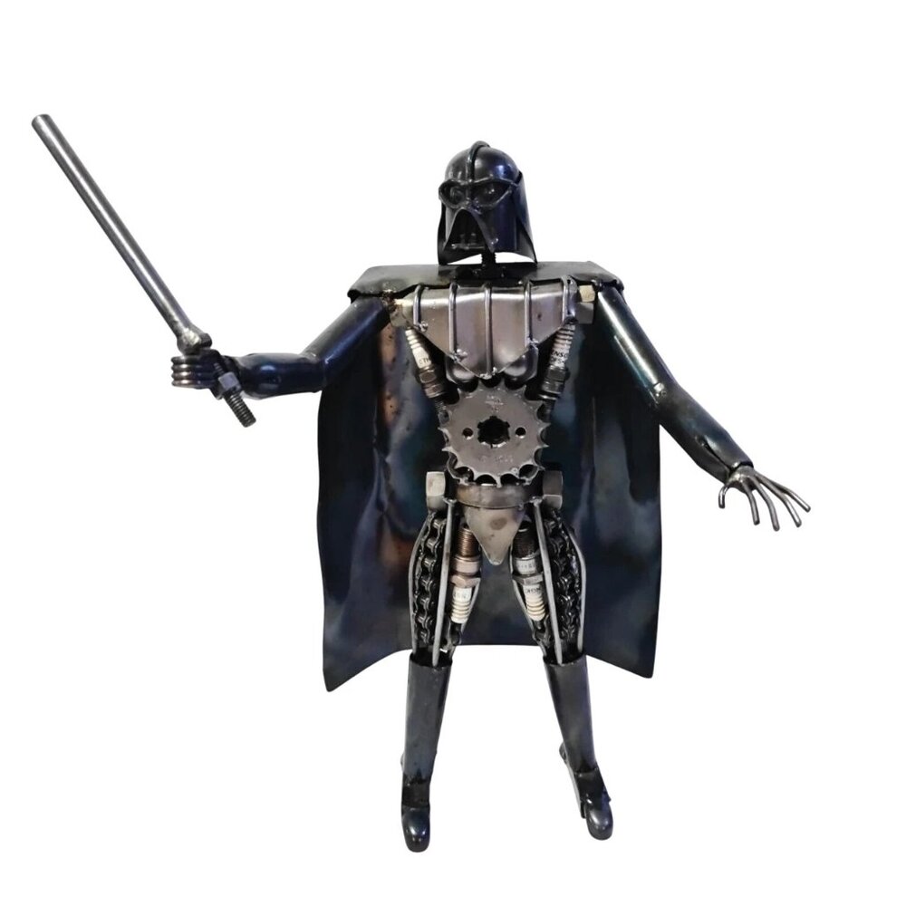 Handcrafted Darth Vader Metal Sculpture 16" Tall Star Wars Fan Art